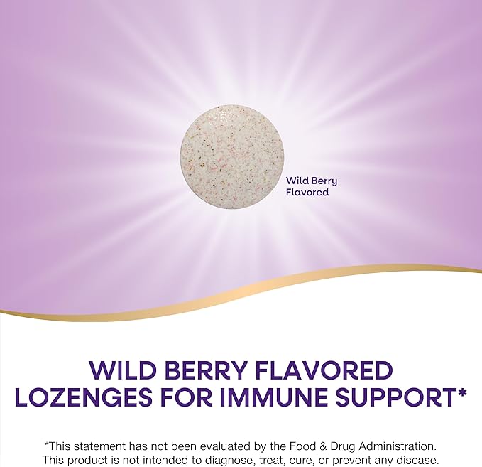 Nature's Way Zinc Lozenges with Vitamin C & Echinacea, Immune Support*, 23 mg of Zinc & 100 mg of Vitamin C per Serving, Wild Berry Flavored, 60 Lozenges (Packaging May Vary)