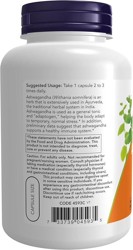 Now Foods Ashwagandha Extract 450 mg 180 Capsule