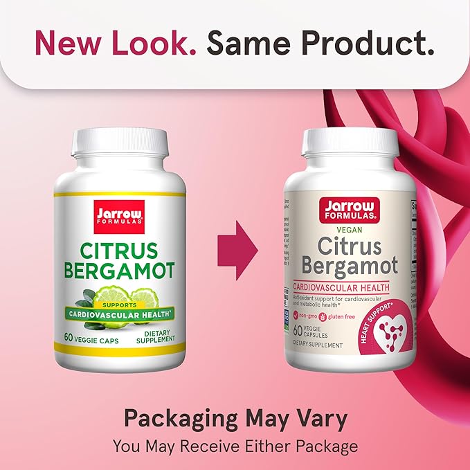 Jarrow Formulas Red Yeast Rice 1200 mg & Co-Q10 100 mg Per Serving-120 Veggie Caps-60 Servings & Heart Health-Vegan & Citrus Bergamot 500 mg-60 Servings (Veggie Caps)