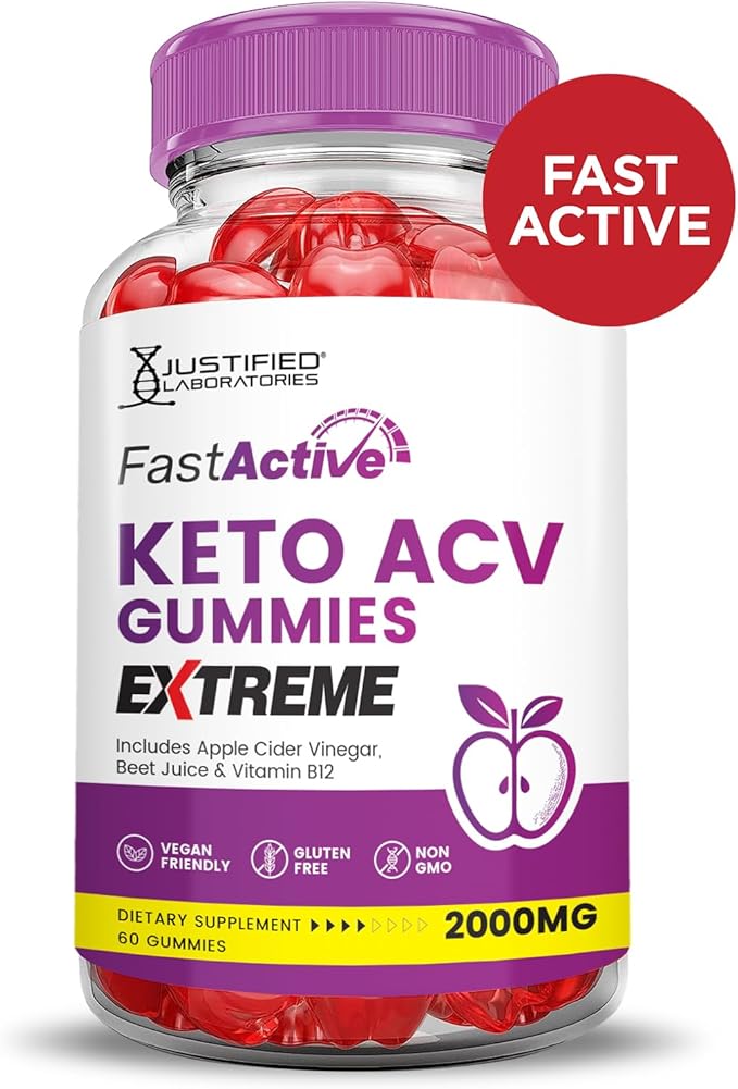 (2 Pack) Fast Active Keto ACV Gummies Extreme 2000MG Fastactive Keto Gummies Apple Cider Vinegar Formulated with Pomegranate Beet Juice Powder B12 Vegan Non GMO 120 Gummys