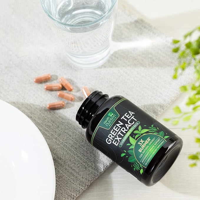 Green Tea Extract Pills - 98% Standardized EGCG 1300mg 3X Strength for Natural Energy - Supports Heart & Antioxidant Health Herbal & Immune Support Supplement Polyphenols & Catechins - 120 Capsules