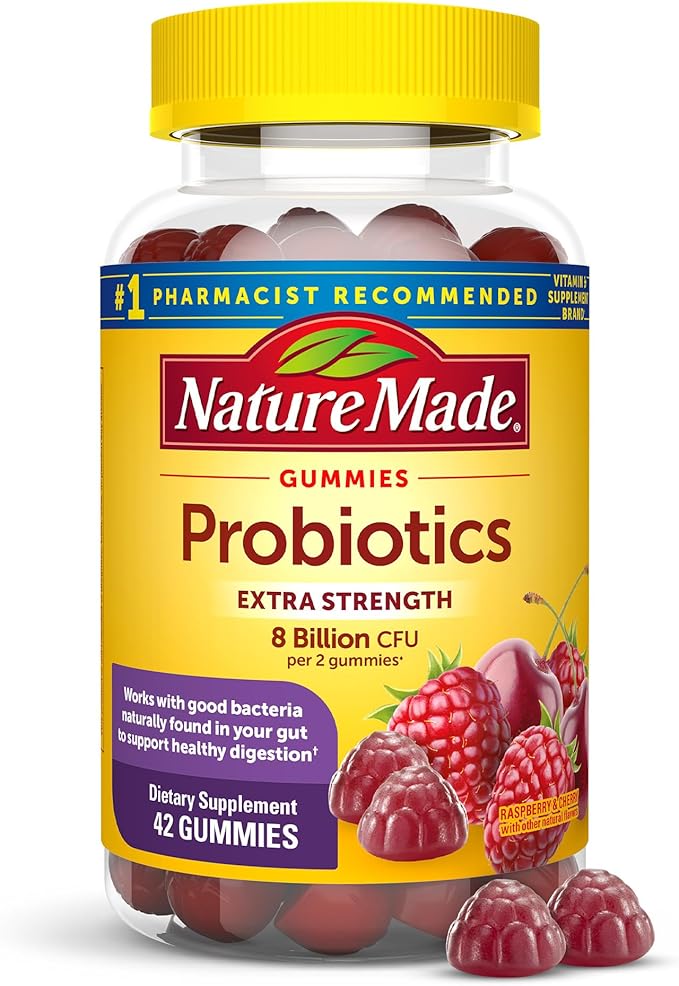 Nature Made Ultra Strength Digestive Probiotics, Probiotics for Women and Men, 42 Probiotic Gummies, 21 Day Supply