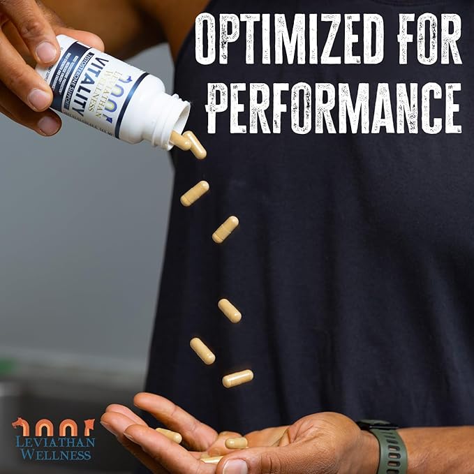Vitality – Testosterone Support Formula | Fenugreek (500 mg), Fadogia Agrestis (300 mg), Shilajit, Tongkat Ali, Ginger, Ashwagandha | 60 Capsules, 30 Servings | Made in The USA