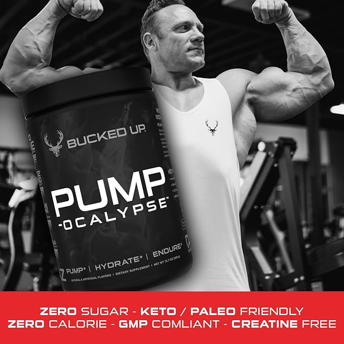 Pump-ocalypse Raspberry Lemonade | Nitric Oxide and L Arginine Supplement | Citrulline Malate, GlycerPump | Ultimate N.O. Booster | Lean Muscle Support | Blood Flow, Vascularity, Hydration, Endurance
