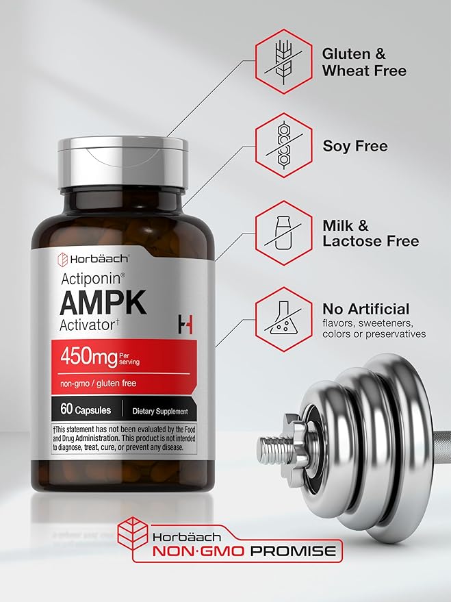 Horbäach AMPK Metabolic Activator 450 mg | 60 Capsules | Non-GMO, Gluten Free