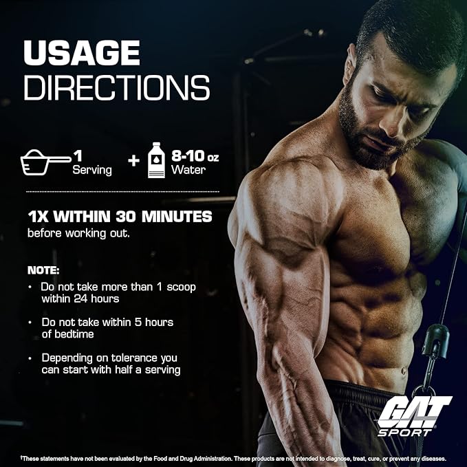GAT SPORT Nitraflex Advanced Pre-Workout Powder, Increases Blood Flow, Boosts Strength and Energy, Improves Exercise Performance, Men & Women (Fruit Punch, 30 Servings)
