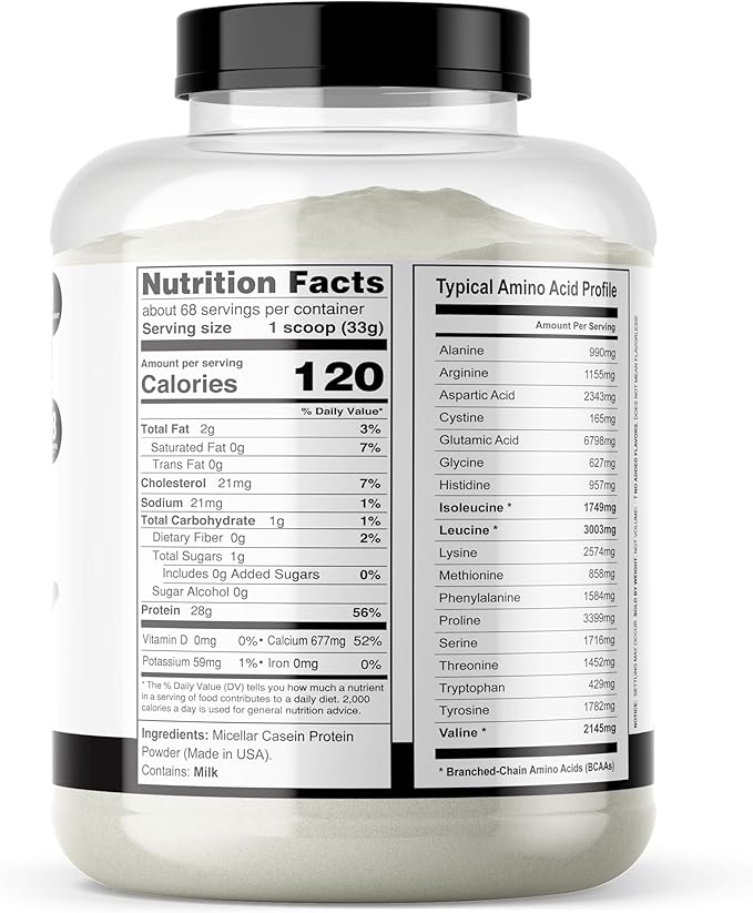 It's Just! - 100% Casein Protein Powder, Made in USA, No Added Flavors or Sweeteners (Unflavored, 5 Pound (Pack of 1))