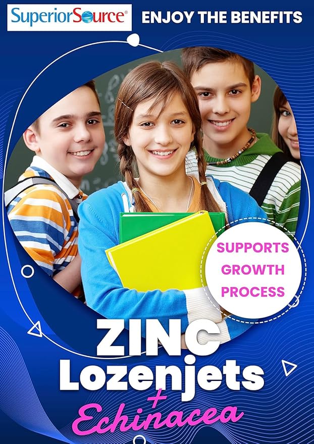 Superior Source Children's Echinacea & Zinc Lozenjets - Herbal Immune Support for Kids - Non-GMO & Gluten-Free - Peppermint - 60 MicroLingual Dissolvable Tablets