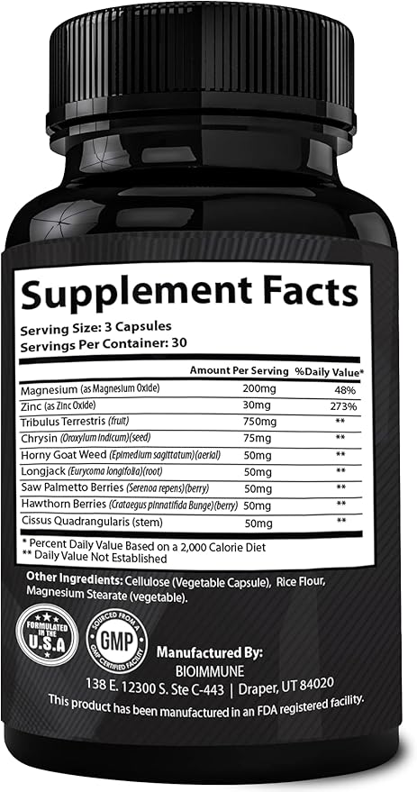 TESTAGRA Testosterone Booster for Men. 10X Concentrated- 90 Capsules - Increase Lean Muscle Energy Drive Strength. Saw Palmetto, Tribulus, Tongkat Ali, Horny Goat Weed, Zinc