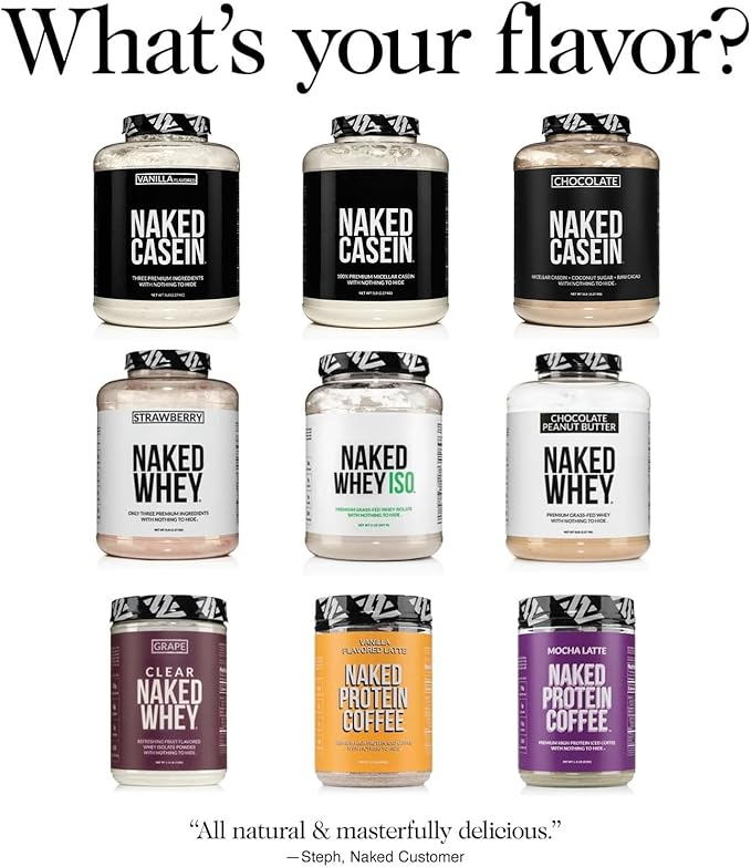 NAKED Casein - 2Lb Micellar Casein Protein - Bulk, GMO-Free, Gluten Free, Soy Free, Preservative Free - Stimulate Muscle Growth - Enhance Recovery - 30 Servings