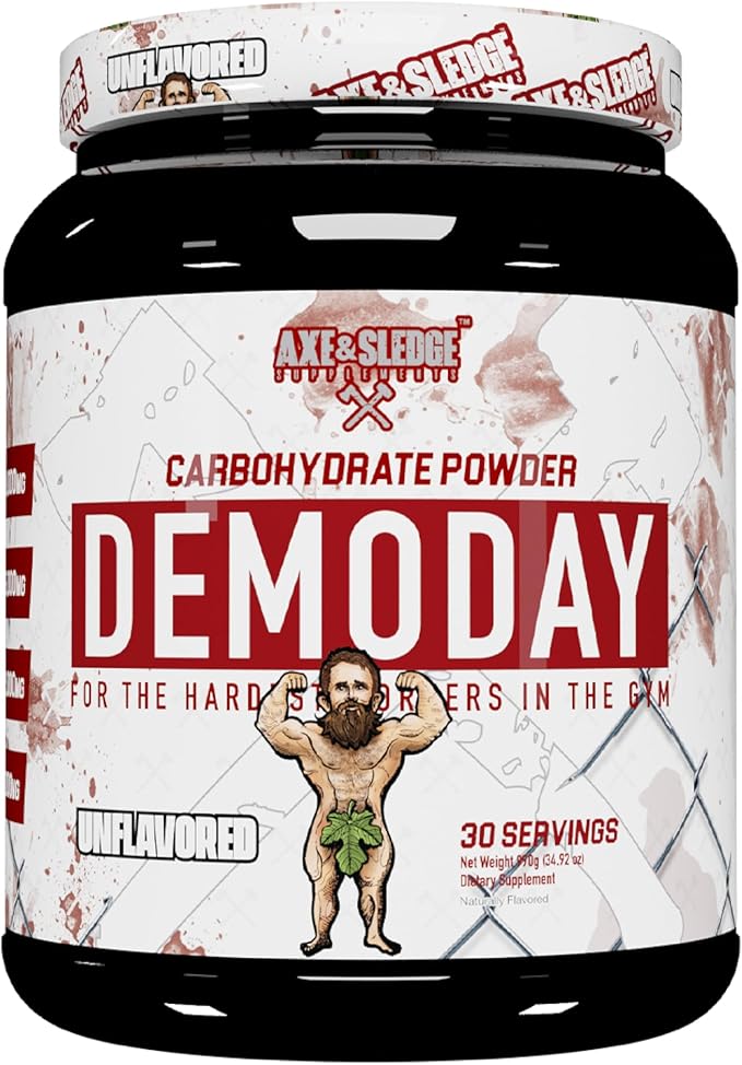 Axe & Sledge Supplements Demo Day Intra-Workout Carbohydrate Powder with Cluster Dextrin, Carb10, Hydromax, & Palatinose, Enhances Performance and Pumps, 30 Servings (Unflavored)