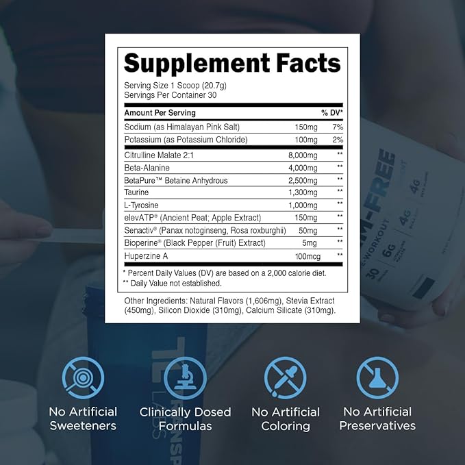 Transparent Labs Stim-Free Pre-Workout - Caffeine & Stim Free Pre Workout Powder for Men and Women with Beta Alanine Powder, Citrulline Malate, & elevATP - 30 Servings, Strawberry Lemonade