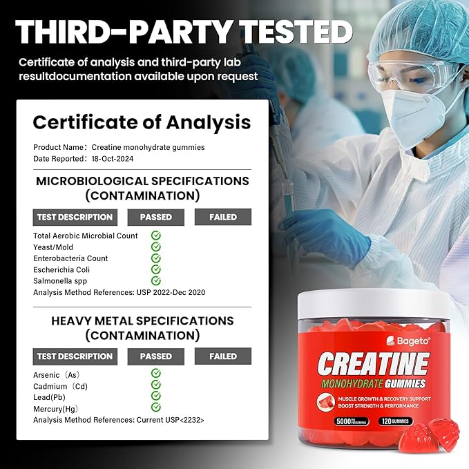 Creatine Monohydrate Gummies 5g for Men Women,Sugar Free Chewables Creatine Pre-Workout for Muscle Strength, Watermelon Flavor, 120 Count
