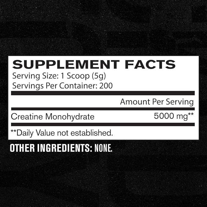 Jacked Factory Creatine Monohydrate Powder 1000g - Creatine Supplement for Muscle Growth, Increased Strength, Enhanced Energy Output and Improved Athletic Performance 200 Servings, Unflavored