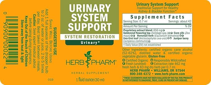 Herb Pharm Certified Organic Buchu Liquid Extract for Urinary System Support, 1 Fl Oz