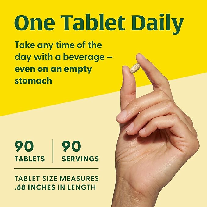 MegaFood Men's 55+ One Daily - Multivitamin for Men with Vitamin B12, C, D & Zinc - Optimal Aging & Immune Support Supplement - Vegetarian - Made Without 9 Food Allergens - 90 Tabs