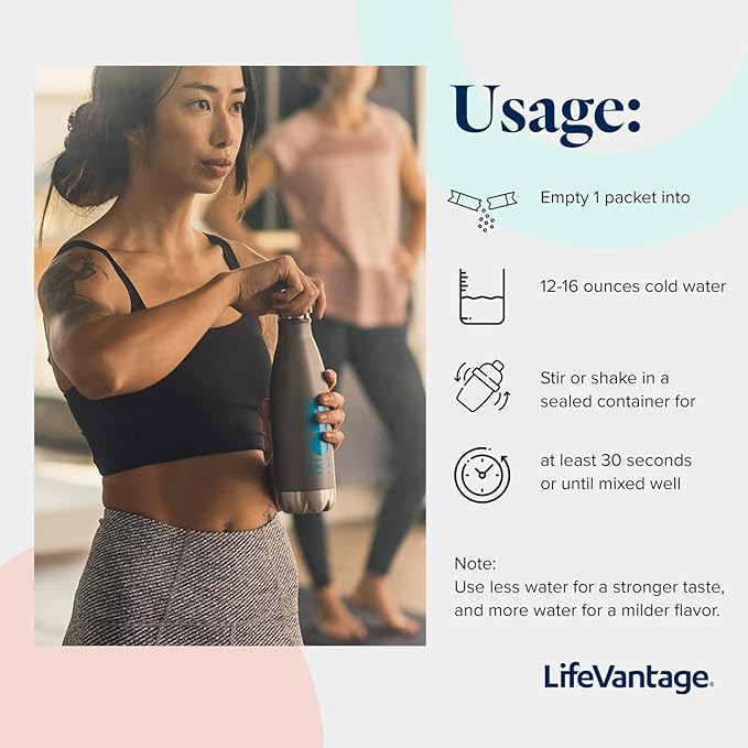 LifeVantage - AXIO - Regular Energy Drink Powder, Green Grape with B Vitamins, DMAE, L-Theanine, Quercetin, Green Tea and Pine Bark - 30 Packets
