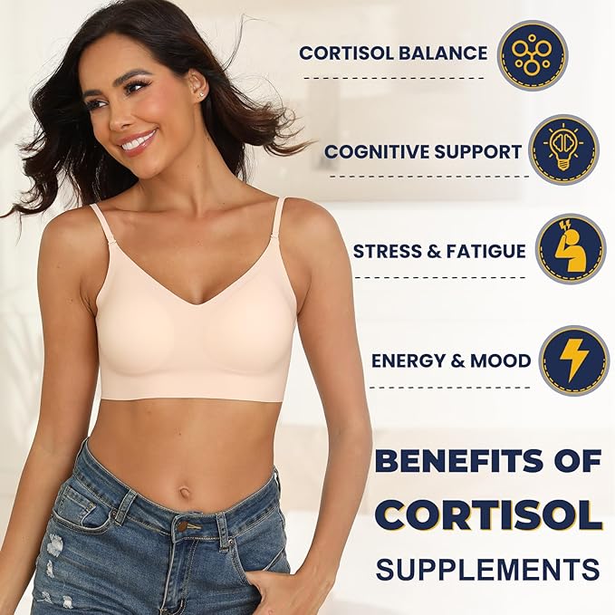 Cortisol Supplement with Ashwagandha,Magnesium,Rhodiola Rosea,L Theanine,Hormone Balance for Women 120 Vegan Capsules (Pack of 1)