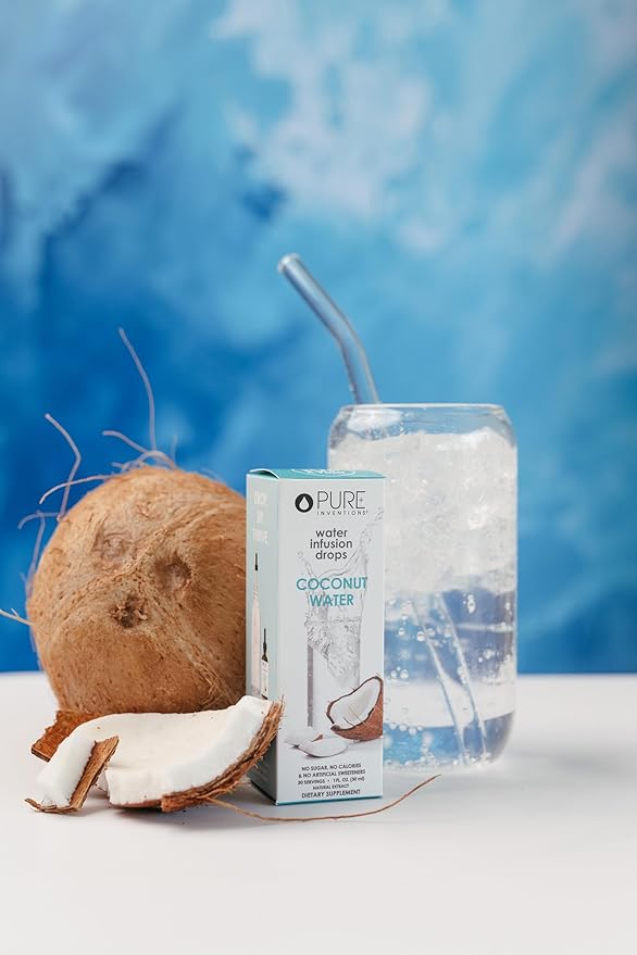 Pure Inventions Coconut Water - Water Enhancer Drops - Electrolyte Hydration - No Sugar, Calories, or Artificial Sweeteners - 30 Servings, 1 oz