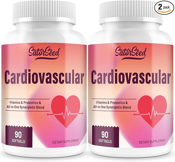 Cardiovascular Supplement 3000MG Multi-Vitamins, Probiotics, Omega-3 & CoQ10 Synergistic Blend for Adults (2 Bottle)