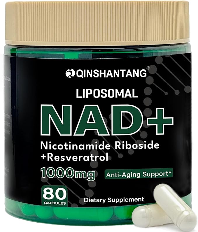 NAD Supplement 1000mg - Liposomal Nicotinamide Riboside Resveratrol with Quercetin | NMN Supplement Alternative for Anti-Aging, Energy, Focus, Boost for Women Men | 80 Capsules, 40 Servings