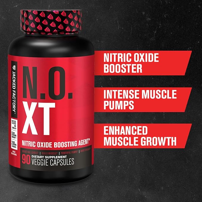 Jacked Factory Nitrosurge Shred Thermogenic Pre-Workout in Black Cherry & N.O. XT Nitric Oxide Booster for Men & Women