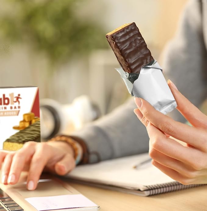 Grab1 Sugar Free Protein Bars, Caramel Deluxe (3 Pack- 12 Bars) | Delicious and Nutritious | Low Calorie | Only 1g Sugar