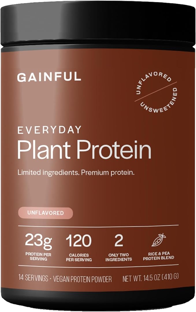 Gainful Everyday Plant Protein Powder, 23g Plant Protein per Serving, Unflavored, Supports Strength, Recovery, and Balanced Nutrition, Vegan, Gut Friendly, No Artificial Ingredients, 14 Servings