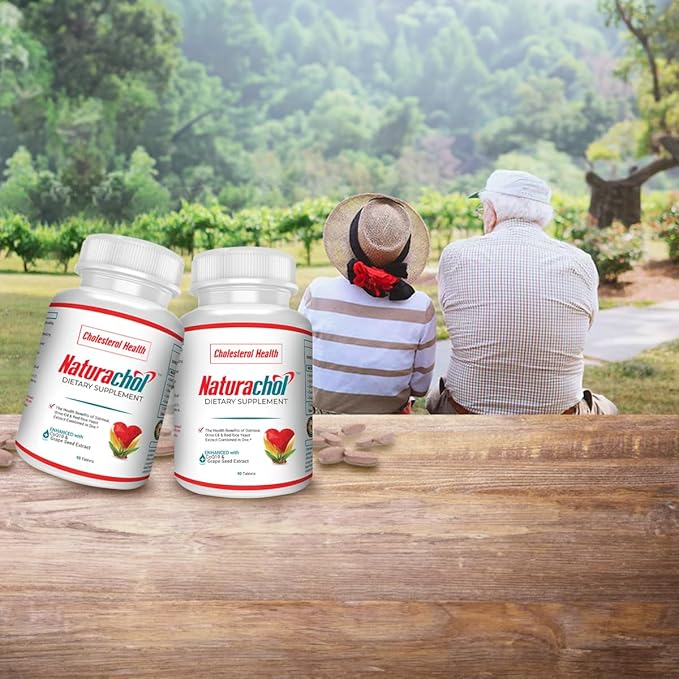 Advanced Cholesterol Support Formula | 90 Vegan Tablets | Red Yeast Rice Extract, Olive Oil, Oatmeal, CoQ10, Grape Seed Extract