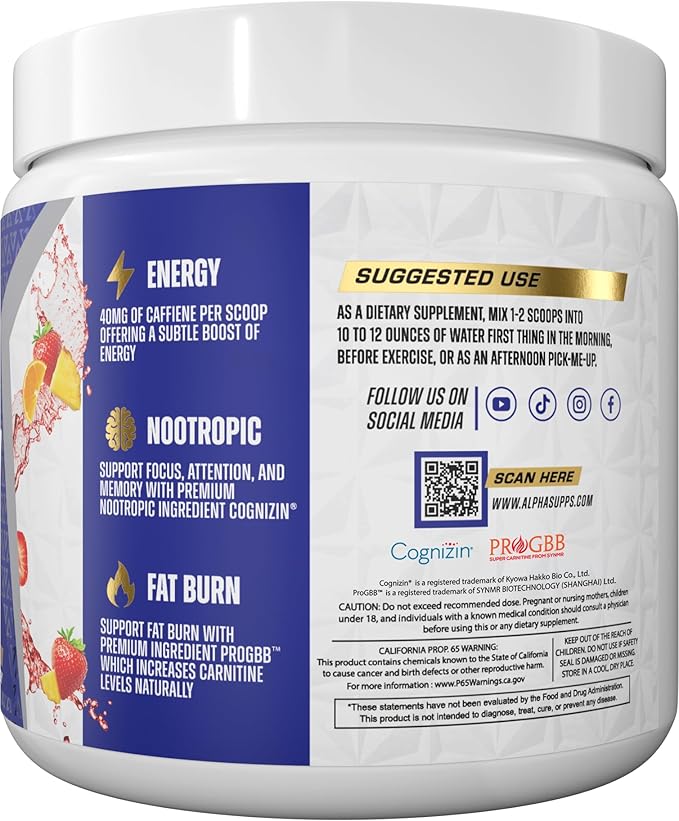 Amino NRG+ BCAA Amino & Energy Recovery Powder - Hydration Blend with Electrolytes - Focus Blend for Optimal Performance Support in Men & Women (30 Servings, Fruit Burst)