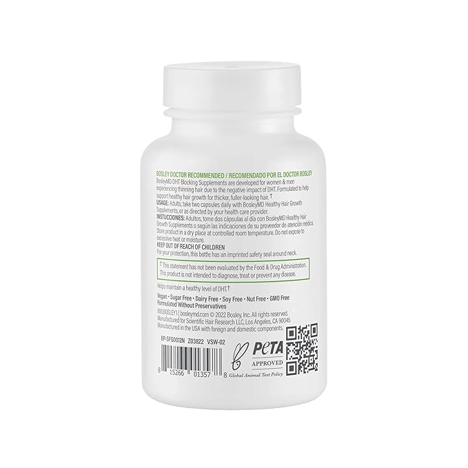 DHT Blocking Supplements – DHT·7 Blend with Saw Palmetto, Kelp, Reishi Mushroom, Green Tea, Nettle Leaf, Dandelion Root & Pygeum Bark – Promotes Thicker, Fuller Hair for Men & Women – 60 Capsules