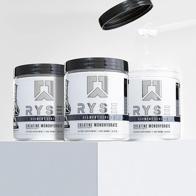 Ryse Creatine Monohydrate Powder - Unflavored - Supports Men & Women Lean Muscle Growth, Strength, Power, and Endurance - Helps Reduce Fatigue and Improve Workout Recovery - 60 Servings