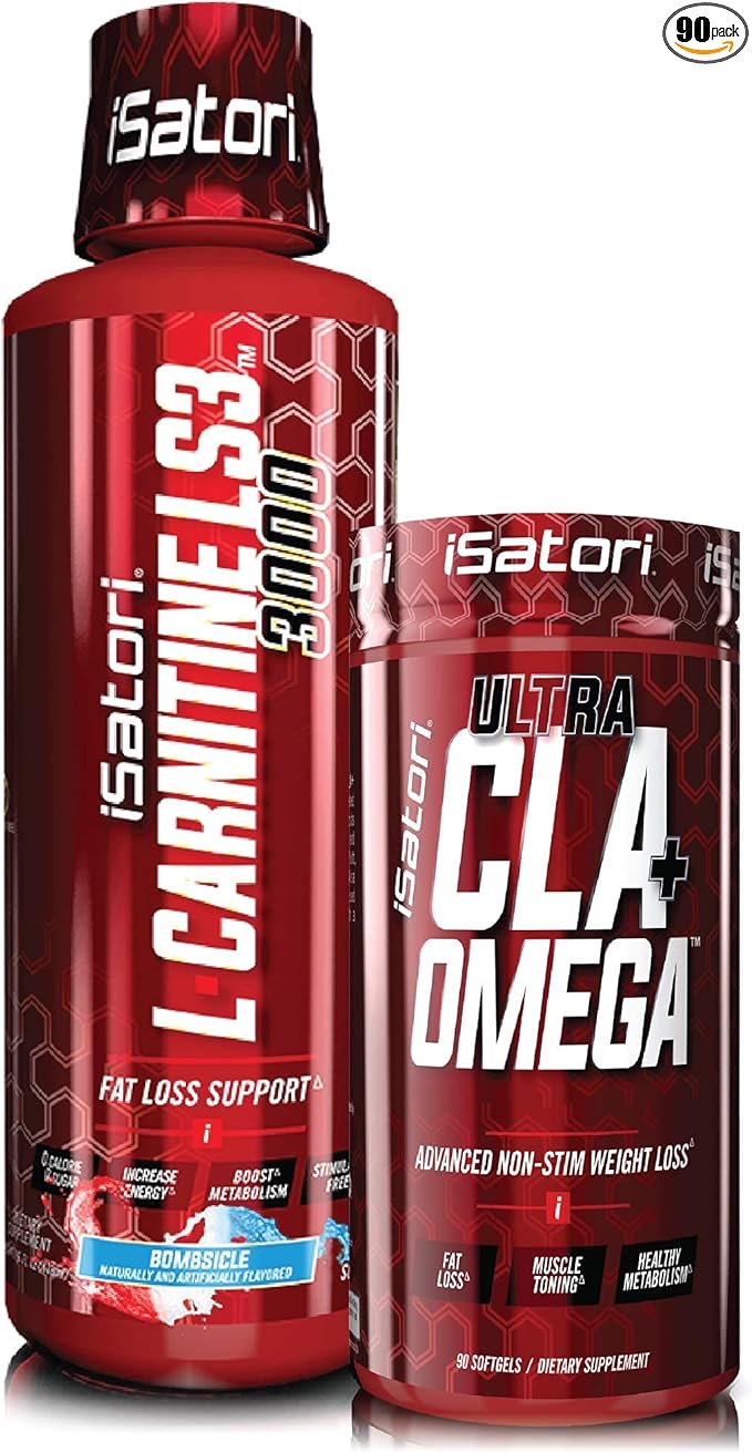 iSatori L-Carnitine LS3 Bombsicle 3000mg (32 Servings) & iSatori Ultra CLA (90 Softgels)