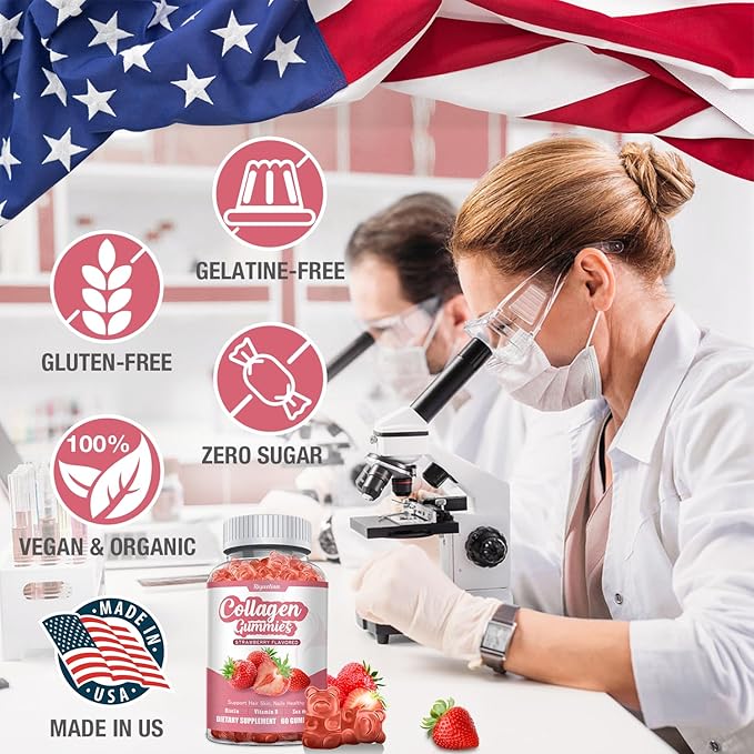 2 Pack Collagen - Hydrolyzed Collagen Peptides with Biotin, Collagen for Supports Healthy Skin, Strong Nails & Thick Hair - Non-GMO & Gluten Free Complex Supplement - 120 Vegan