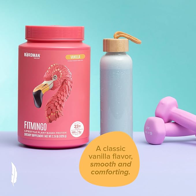Fitmingo Vegan Protein Powder for Women with Inositol, Collagen Boosters, Hyaluronic Acid & Vitamins | Low Carb, Dairy Free, Lactose Free, Low Calorie | 23g Plant Based Vanilla Protein Powder
