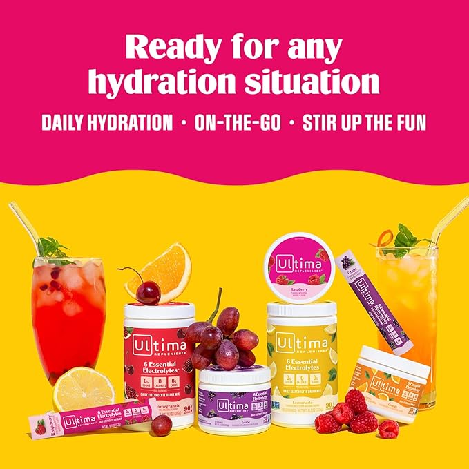 Ultima Replenisher Daily Electrolyte Powder Drink Mix – Sugar Free – Watermelon, 90 Servings – Hydration Powder with 6 Key Electrolytes and Trace Minerals – Keto Friendly, Vegan, Non-GMO