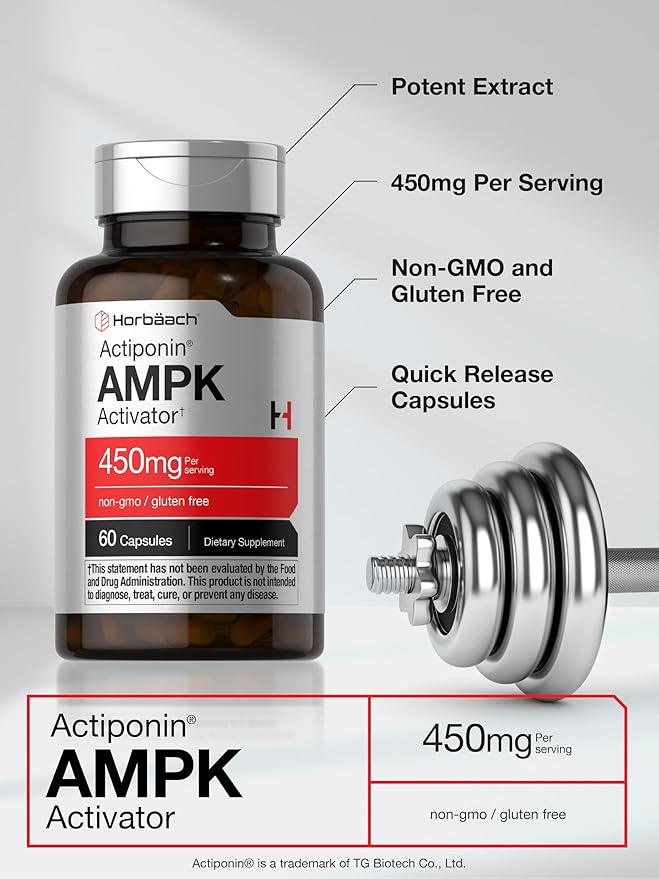 Horbäach AMPK Metabolic Activator 450 mg | 60 Capsules | Non-GMO, Gluten Free