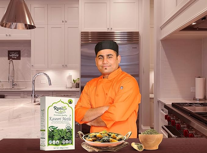 Rani Organic Fenugreek Leaves Dried (Kasoori Methi) 14oz (400g) ~ All Natural | Vegan | Gluten Friendly | NON-GMO | Indian Origin | USDA Certified Organic
