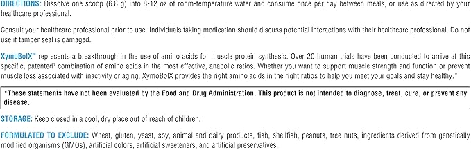 XYMOGEN XymoBolX - Amino Acids - BCAA Powder to Promote Muscle Recovery with L Arginine, L Leucine, L Methionine + L Tryptophan - Gluten Free, Vegan + Non GMO (30 Servings)