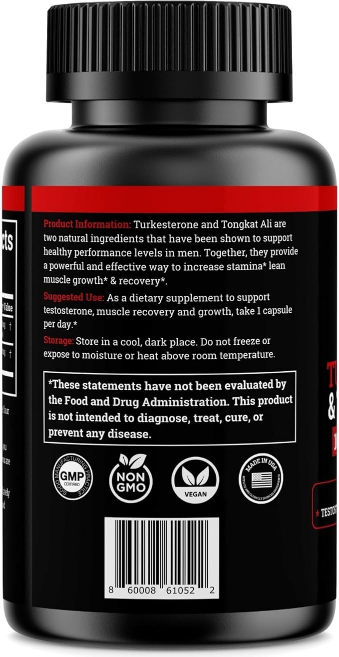 Black Forest Turkesterone Tongkat Ali Supplement 1000mg per Serving (Max Purity 95%) Turkesterone Supplement for Men (Tongkat Ali for Men Longjack 200:1) Similar to Tongkat Ali Fadogia Agrestis