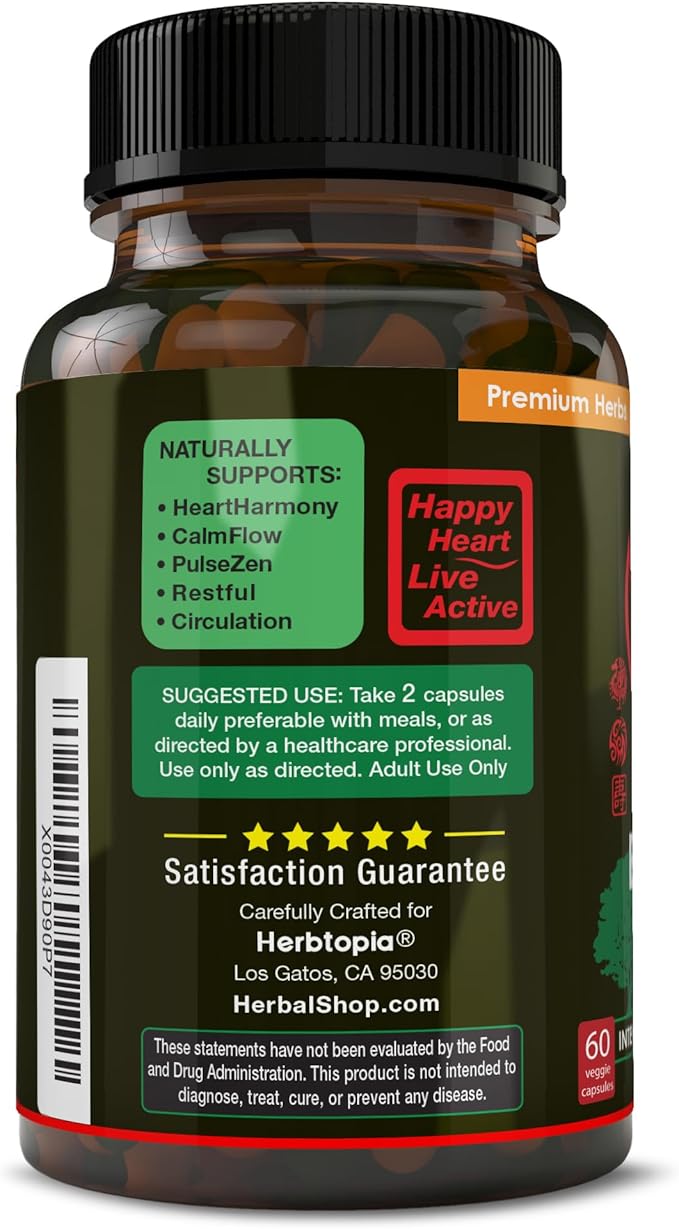 Eternal Health Blood Pressure Support Supplement – Heart Health & Blood Circulation Formula with CoQ10, K2 MK7, Black Garlic, Hawthorn, Olive Leaf & Dan Shen – 60 Capsules