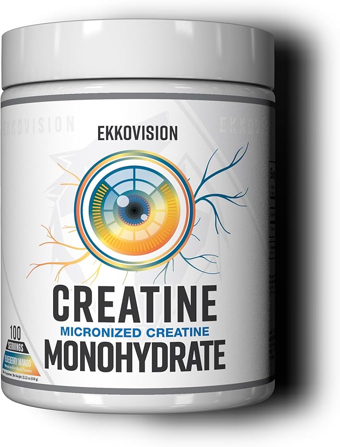 Creatine Monohydrate Powder, Micronized, Blueberry Mango, Pre Workout & Post Workout Supplement for Men and Women, Energy Support, Easy to Mix in Shakes, Smoothies & Beverages, 100 Servings