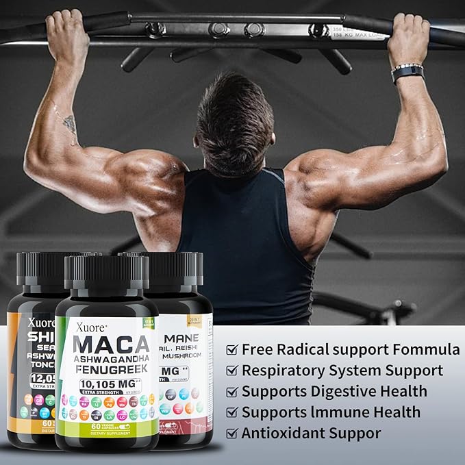 Bundle of, Shilajit &Lions Mane&Maca Ashwagandha, Rhodiola Rosea, Panax Ginseng, Turkey Tail, Reishi, Cordyceps, Chaga Fenugreek, Trifibranol100X All in 1 Supplements (1 Pack)