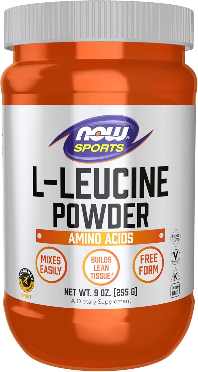NOW Foods Sports Nutrition, L-Leucine Powder, Builds Lean Tissue*, Amino Acids, 9-Ounce
