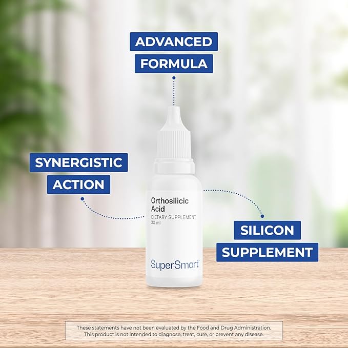 Supersmart - Orthosilicic Acid (Advanced Formula) - Silicon Supplement - with MSM, Choline, Carnitine, Boron, Minerals | Non-GMO & Gluten Free - 30 ml