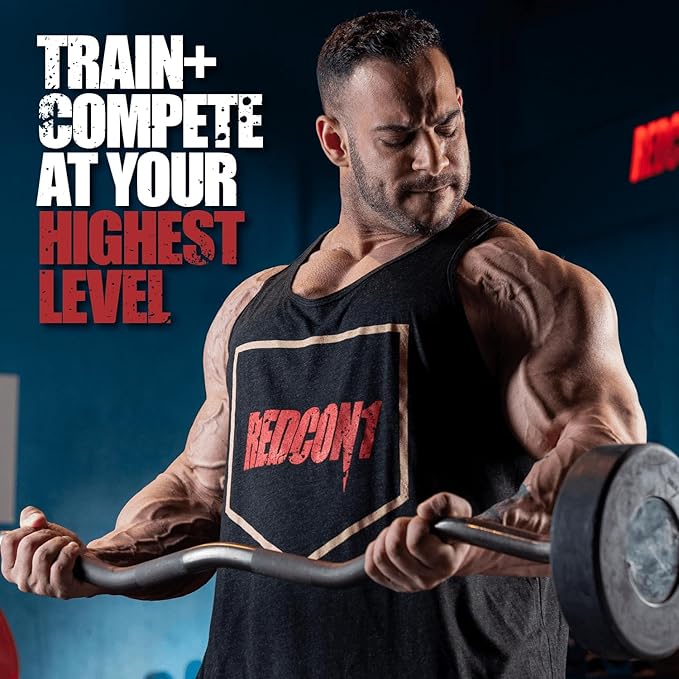REDCON1 Total War Pre Workout Powder, Blue Raspberry - Beta Alanine + Citrulline Malate Keto Friendly Preworkout for Men & Women with 320mg of Caffeine - Fast Acting (30 Servings)