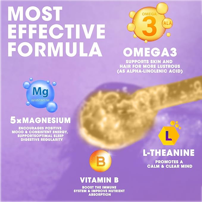 (2 Pack) Magnesium Glycinate Liquid Drop with Citrate, Oxide and Taurate, Calm Magnesium with Omega3, L-Theanine, D3, B6, B12 for Calm, Sleep, Leg Cramps, Muscles, Energy, Sugar-Freek Pineapple Flavor