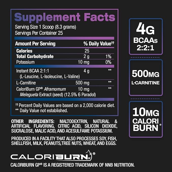 BPI Sports Best BCAA Shredded - Thermogenic Recovery Drink - Caffeine Free - BCAA Powder - Lean Muscle Building, Preworkout, Aminos & Hydration - Snow Cone - 25 Serving