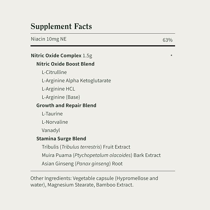 Snap Supplements Nitric Oxide Booster Supplement with L Arginine and L Citrulline Essential Amino Acids and Ginseng Root, Energy, Heart Health, Muscle Growth & Circulation Support, 90 Capsules