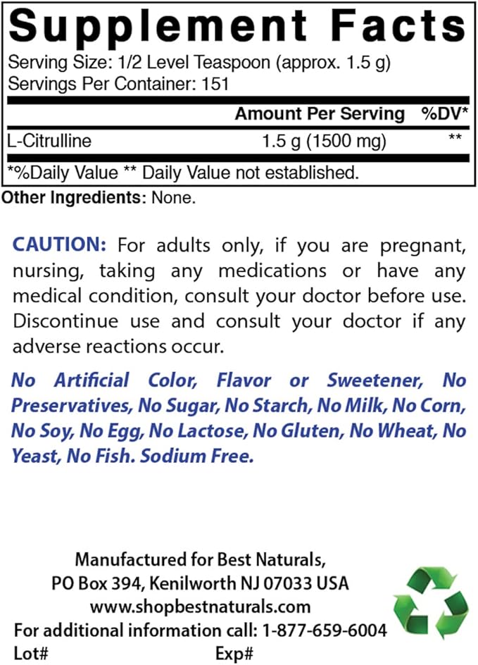 Best Naturals L-Citrulline Powder 8 OZ (8 OZ (Pack of 3))